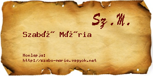 Szabó Mária névjegykártya